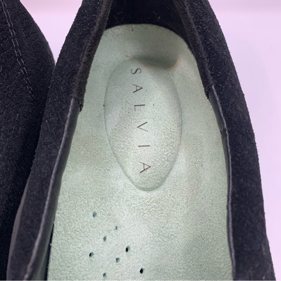 SALVIA black fabric platform loafers KERN COW SUEDE snake print size EU 40 US 9 - Picture 3 of 11